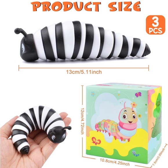 NIB 3 Pack fidget slug toys - Picture 3 of 6
